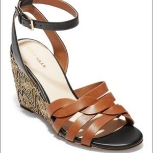 Cole Han Myra Grand Braid Wedge sz 8